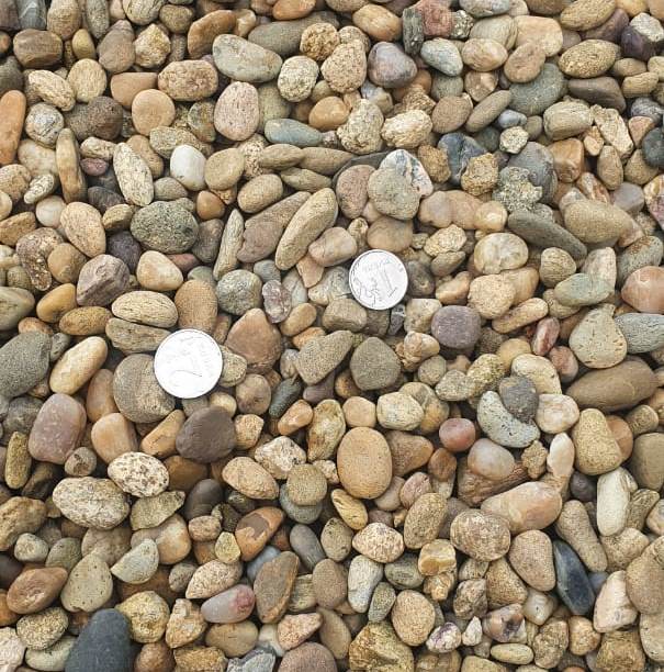  Галька окат (серо-желтая) фр.10-20 мм. купить   в Воронеже галька серо-желтая, рыжая, серый речная окатанная округлая галька 4000 руб/т   фото 