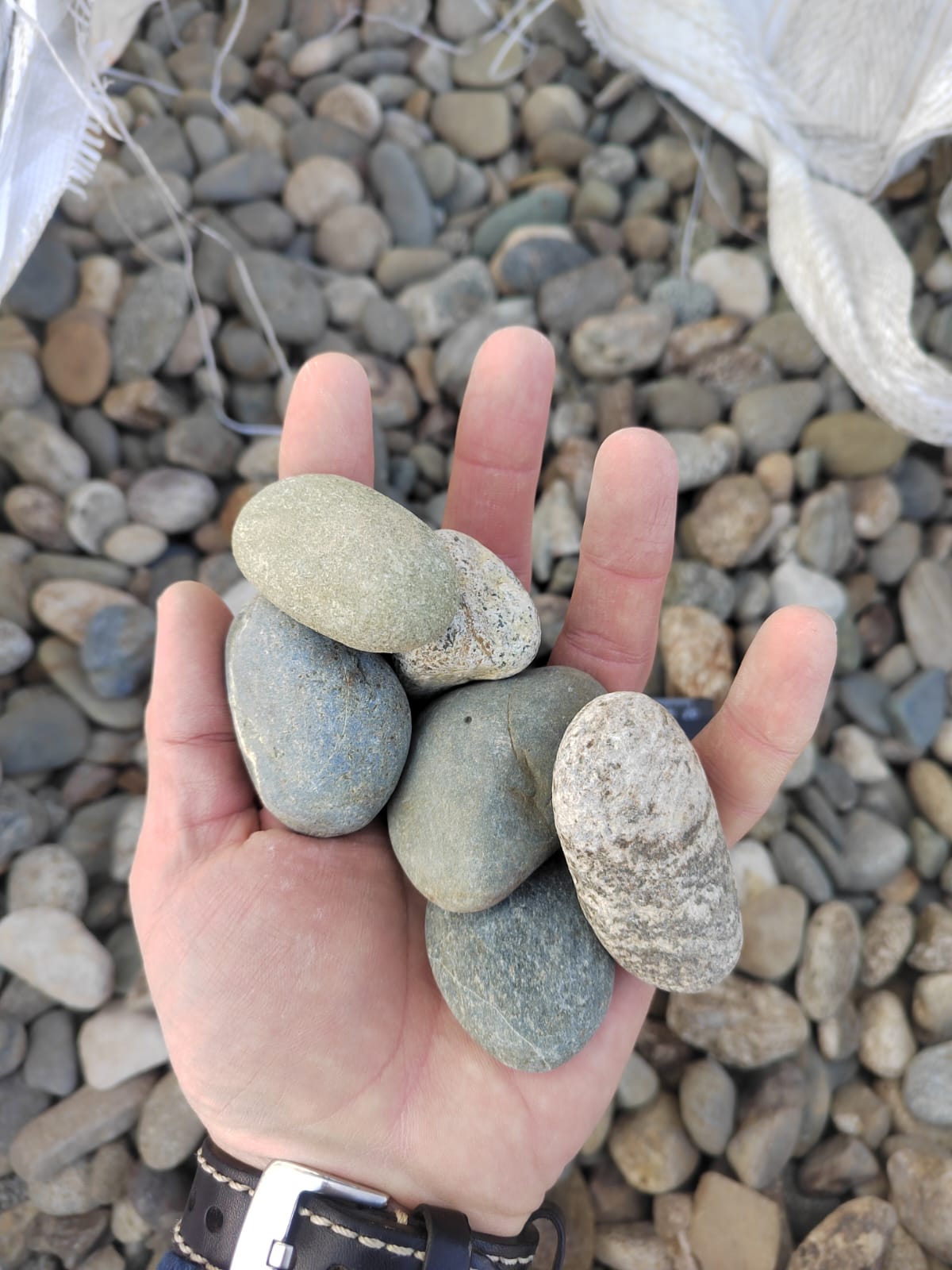  Галька речная окат (пестрая) фр. 20-40 мм. купить   в Воронеже галька речная пестрая, серая, серые оттенки галька речная окатанная округлая 4000 руб/т   фото 