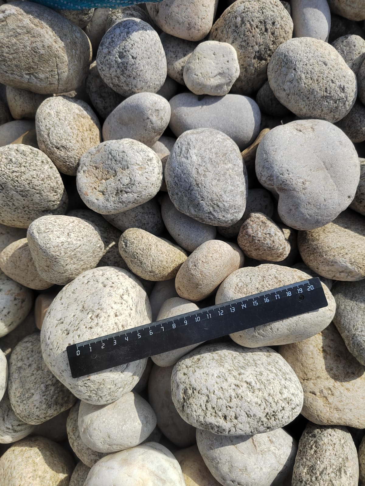  Галька речная окат (серо-белая) фр. 70-120 мм купить   в Воронеже галька галечник бело-серая, серо-белая, серая, белая речная природная галька  5500 руб/т   фото 