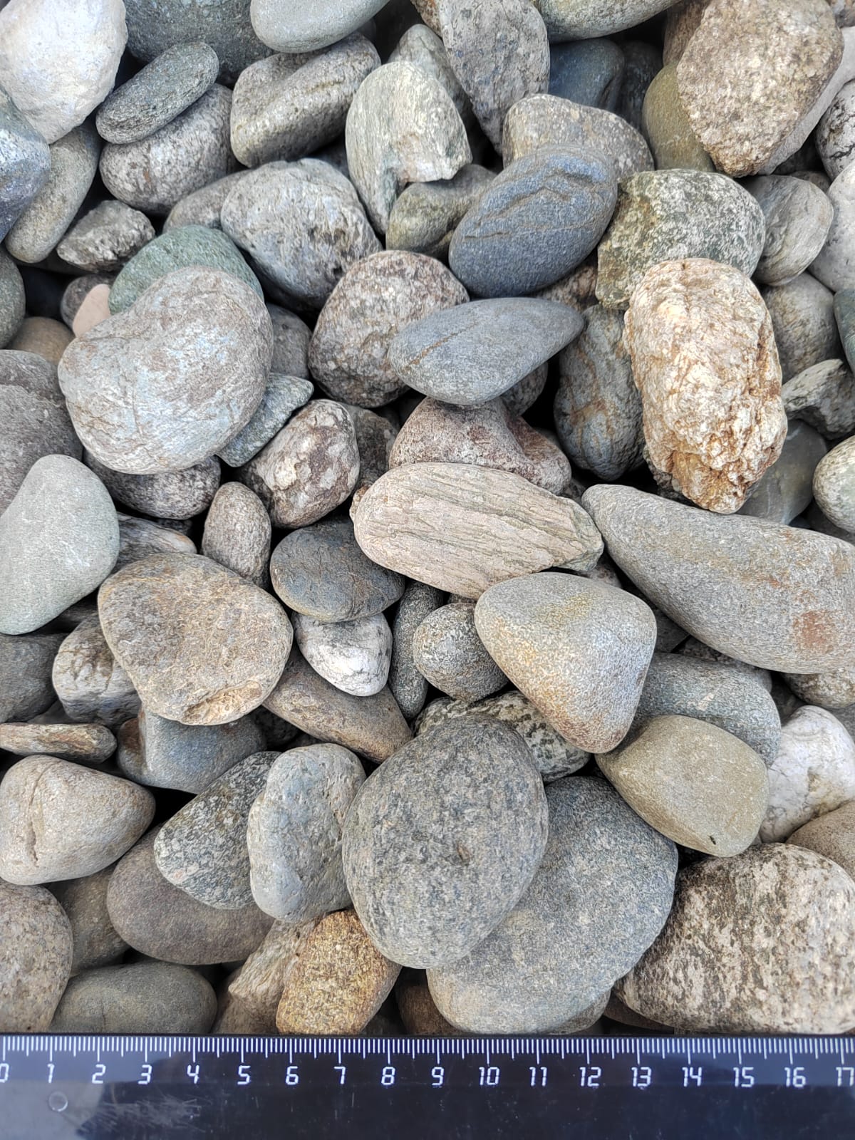 Галька речная окат (серая) фр.40-60 мм купить   в Воронеже галька речная серый бежевый рыжий коричневый округлый речной камень 4000 руб/т   фото 
